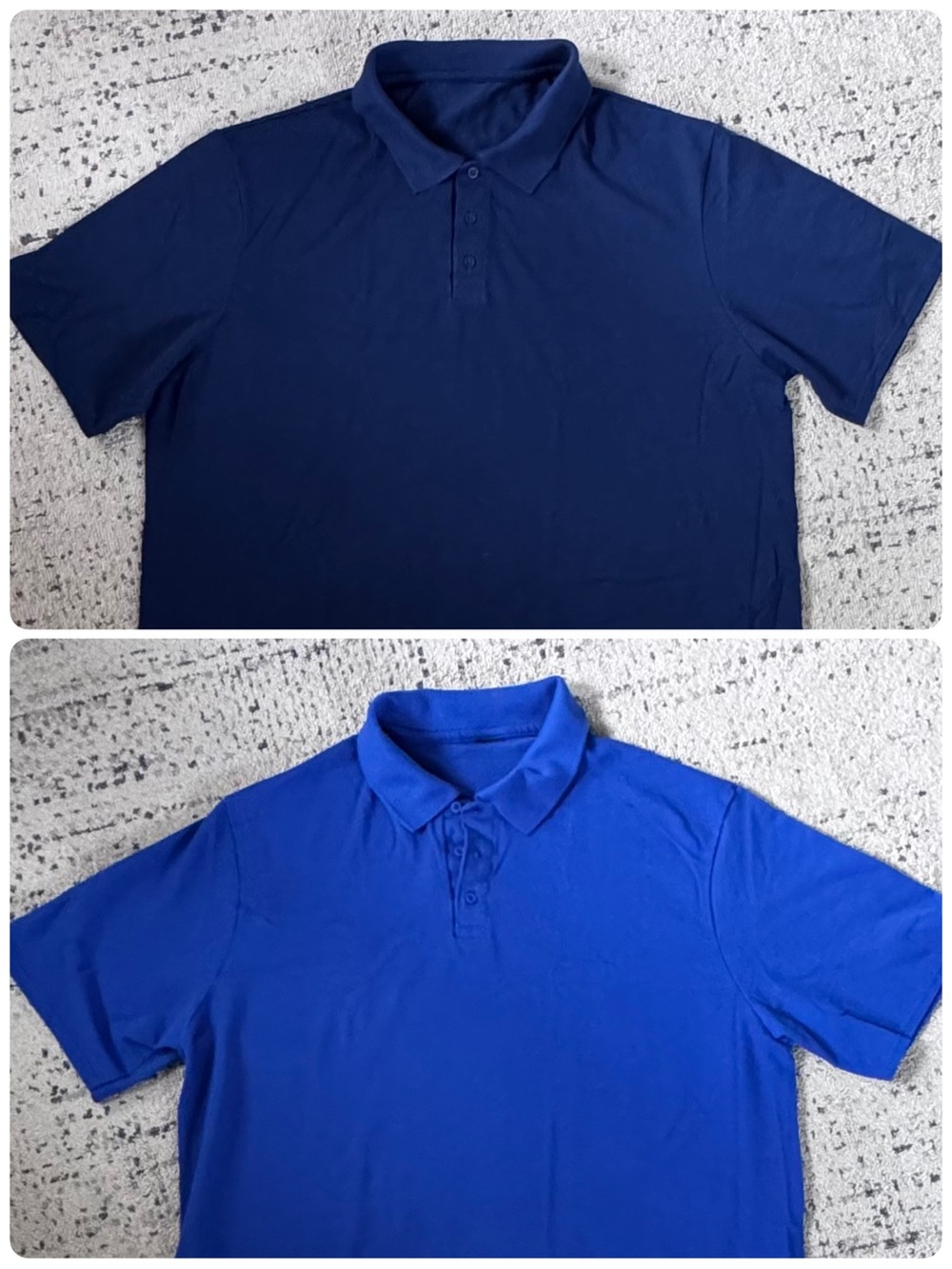 Lot of 2 Men’s Athletic Performance Polo Shirts Royal Blue & Navy Blue XL/XXL